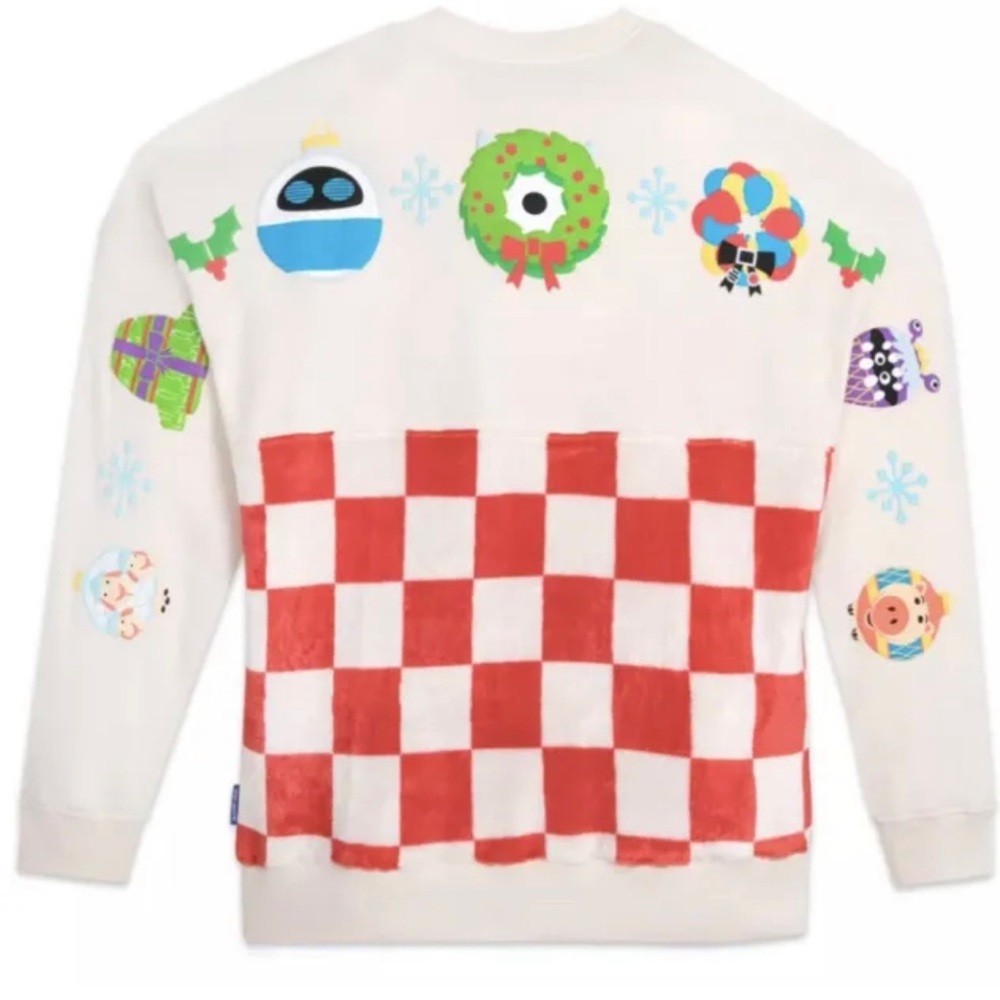 Disney Parks Pixar Holiday Checker Christmas Spirit Jersey Adult Small EUC